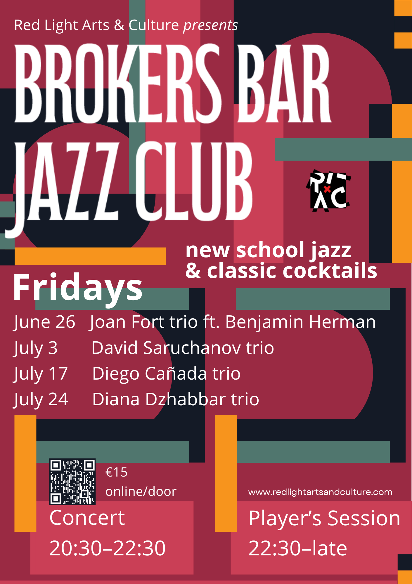 Brokers Bar Jazz Club Flyer QR Code Brokers Bar Jazz Club Flyer QR Code